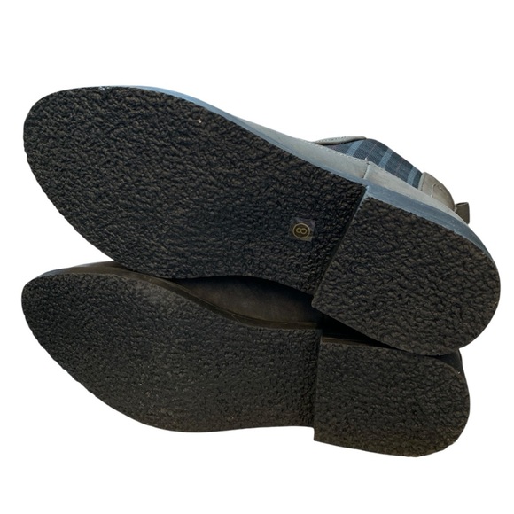 Boutique by Corkys Ankle Boots Womens 8 Grey Brown Plaid Fall Pull Tab Vegan - Picture 3 of 8